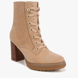 Naturalizer Beige Lace-Up Heeled Boots